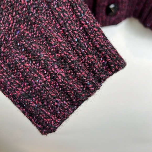 Banana Republic Cardigan Shawl Collar Wool Knit Medium Red Burgundy - Picture 6 of 9